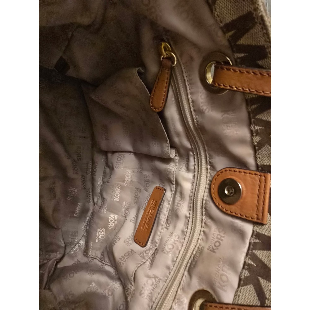 Michael‎ Kors MK Logo Tote Bag Purse Satchel Adjustable Strap - Picture 5 of 6